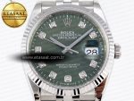 DATEJUST 36 SS 126234 VSF 1:1 BEST EDITION 904L STEEL GREEN LEAF DIAMONDS DIAL ON JUBILEE BRACELET VS3235 - Görsel 4