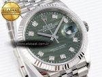 DATEJUST 36 SS 126234 VSF 1:1 BEST EDITION 904L STEEL GREEN LEAF DIAMONDS DIAL ON JUBILEE BRACELET VS3235 - Görsel 5