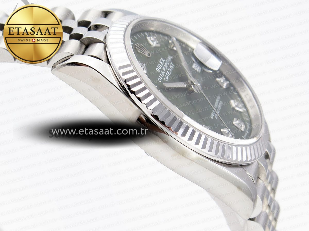 DATEJUST 36 SS 126234 VSF 1:1 BEST EDITION 904L STEEL GREEN LEAF DIAMONDS DIAL ON JUBILEE BRACELET VS3235 - Görsel 8
