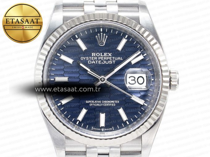 DateJust 36MM 126234 SS Clean 1:1 Best Edition Blue Fluted Dial on SS Jubilee Bracelet VR3235 - Görsel 4
