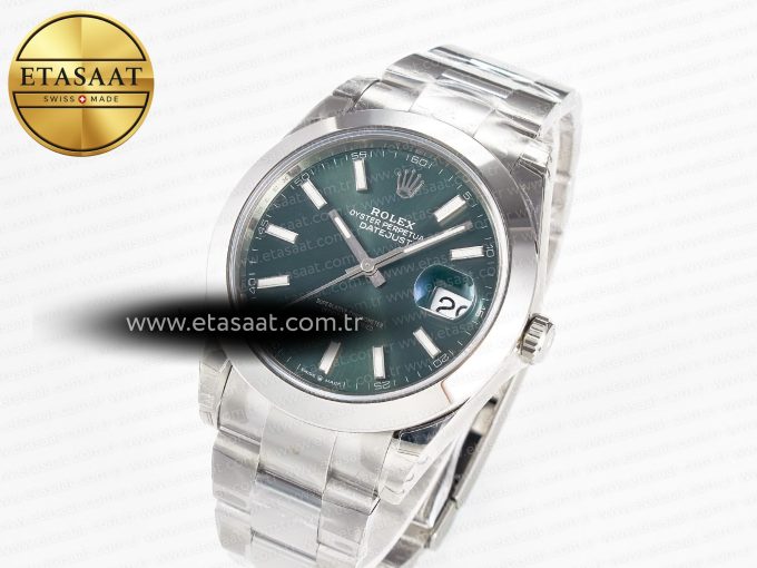 DateJust 41 126330 904L SS VSF 1:1 Best Edition Green Dial on Oyster Bracelet VS3235 - Görsel 1