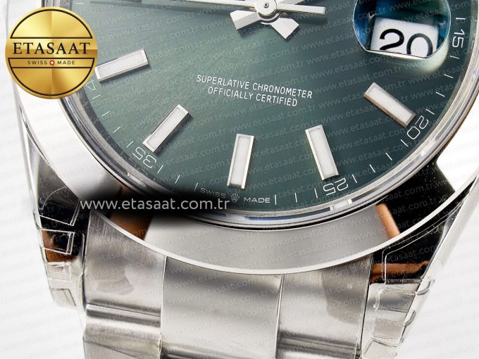 DateJust 41 126330 904L SS VSF 1:1 Best Edition Green Dial on Oyster Bracelet VS3235 - Görsel 13