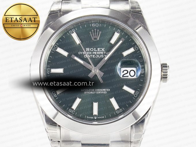 DateJust 41 126330 904L SS VSF 1:1 Best Edition Green Dial on Oyster Bracelet VS3235 - Görsel 4