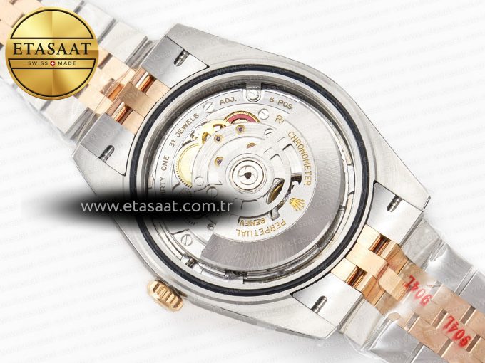 DateJust 41 126331 904L SS/RG Clean 1:1 Best Edition Steel Silver Diamond Stick Dial on Jubilee Bracelet VR3235 - Görsel 19