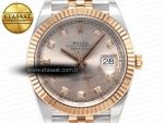 DateJust 41 126331 904L SS/RG Clean 1:1 Best Edition Steel Silver Diamond Stick Dial on Jubilee Bracelet VR3235 - Görsel 4