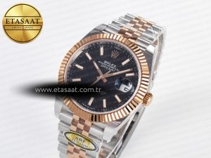 DateJust 41 126331 ARF 1:1 Best Edition 904L Steel Black Dial on SS/RG Jubilee Bracelet SH3235（Gain Weight） - Görsel 2
