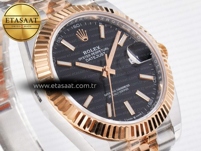 DateJust 41 126331 ARF 1:1 Best Edition 904L Steel Black Dial on SS/RG Jubilee Bracelet SH3235（Gain Weight） - Görsel 5