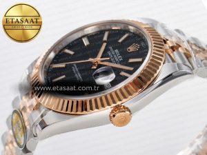 DateJust 41 126331 ARF 1:1 Best Edition 904L Steel Black Dial on SS/RG Jubilee Bracelet SH3235（Gain Weight） - Görsel 6
