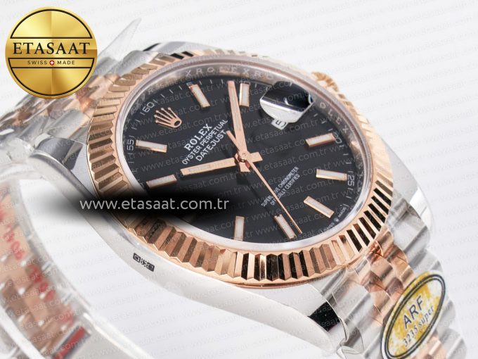 DateJust 41 126331 ARF 1:1 Best Edition 904L Steel Black Dial on SS/RG Jubilee Bracelet SH3235（Gain Weight） - Görsel 7