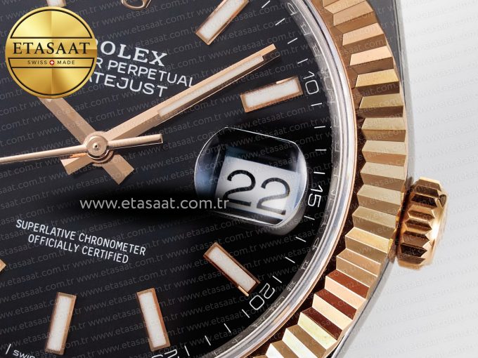 DateJust 41 126331 ARF 1:1 Best Edition 904L Steel Black Dial on SS/RG Oyster Bracelet SH3235（Gain Weight） - Görsel 11