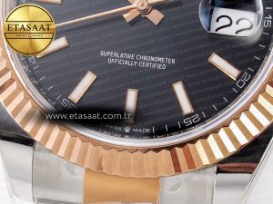 DateJust 41 126331 ARF 1:1 Best Edition 904L Steel Black Dial on SS/RG Oyster Bracelet SH3235（Gain Weight） - Görsel 13
