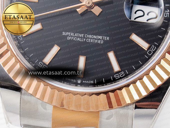 DateJust 41 126331 ARF 1:1 Best Edition 904L Steel Black Dial on SS/RG Oyster Bracelet SH3235（Gain Weight） - Görsel 13