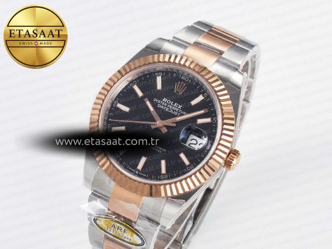 DateJust 41 126331 ARF 1:1 Best Edition 904L Steel Black Dial on SS/RG Oyster Bracelet SH3235（Gain Weight） - Görsel 2