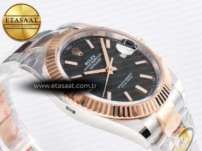 DateJust 41 126331 ARF 1:1 Best Edition 904L Steel Black Dial on SS/RG Oyster Bracelet SH3235（Gain Weight） - Görsel 7