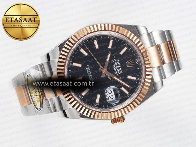 DateJust 41 126331 ARF 1:1 Best Edition 904L Steel Black Dial on SS/RG Oyster Bracelet SH3235（Gain Weight） - Görsel 8
