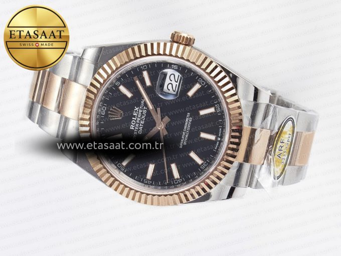 DateJust 41 126331 ARF 1:1 Best Edition 904L Steel Black Dial on SS/RG Oyster Bracelet SH3235（Gain Weight） - Görsel 9