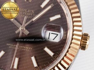 DateJust 41 126331 ARF 1:1 Best Edition 904L Steel Brown Dial on SS/RG Jubilee Bracelet SH3235（Gain Weight） - Görsel 11