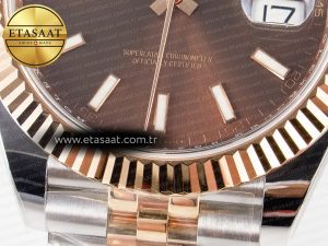 DateJust 41 126331 ARF 1:1 Best Edition 904L Steel Brown Dial on SS/RG Jubilee Bracelet SH3235（Gain Weight） - Görsel 13
