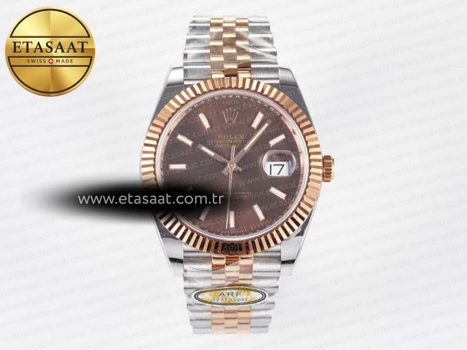 DateJust 41 126331 ARF 1:1 Best Edition 904L Steel Brown Dial on SS/RG Jubilee Bracelet SH3235（Gain Weight） - Görsel 3