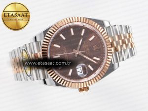 DateJust 41 126331 ARF 1:1 Best Edition 904L Steel Brown Dial on SS/RG Jubilee Bracelet SH3235（Gain Weight） - Görsel 5