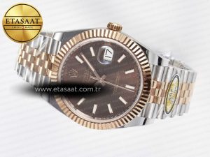 DateJust 41 126331 ARF 1:1 Best Edition 904L Steel Brown Dial on SS/RG Jubilee Bracelet SH3235（Gain Weight） - Görsel 6
