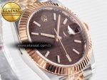 DateJust 41 126331 ARF 1:1 Best Edition 904L Steel Brown Dial on SS/RG Jubilee Bracelet SH3235（Gain Weight） - Görsel 7