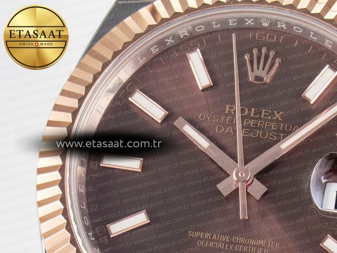 DateJust 41 126331 ARF 1:1 Best Edition 904L Steel Brown Dial on SS/RG Oyster Bracelet SH3235（Gain Weight） - Görsel 10