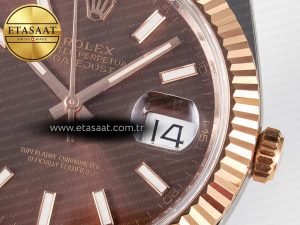 DateJust 41 126331 ARF 1:1 Best Edition 904L Steel Brown Dial on SS/RG Oyster Bracelet SH3235（Gain Weight） - Görsel 12