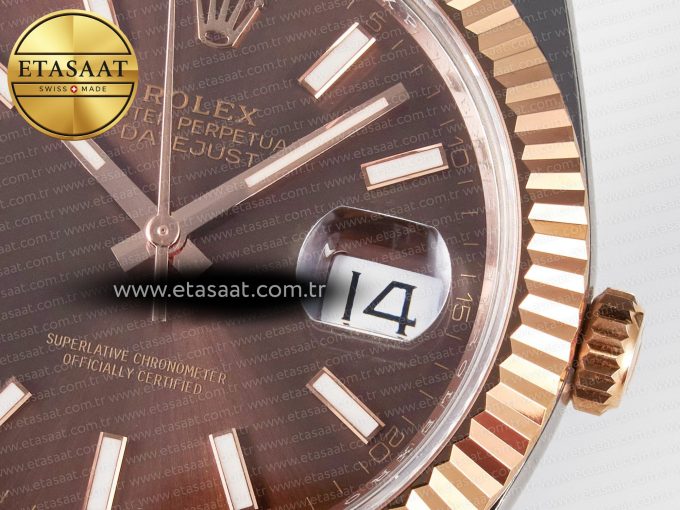 DateJust 41 126331 ARF 1:1 Best Edition 904L Steel Brown Dial on SS/RG Oyster Bracelet SH3235（Gain Weight） - Görsel 12