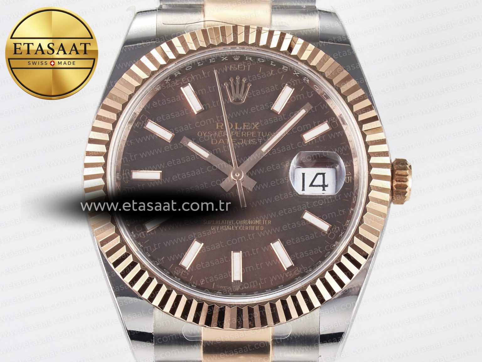 DateJust 41 126331 ARF 1:1 Best Edition 904L Steel Brown Dial on SS/RG Oyster Bracelet SH3235（Gain Weight） - Görsel 4