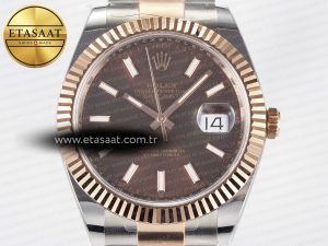 DateJust 41 126331 ARF 1:1 Best Edition 904L Steel Brown Dial on SS/RG Oyster Bracelet SH3235（Gain Weight） - Görsel 4