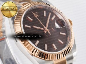 DateJust 41 126331 ARF 1:1 Best Edition 904L Steel Brown Dial on SS/RG Oyster Bracelet SH3235（Gain Weight） - Görsel 5