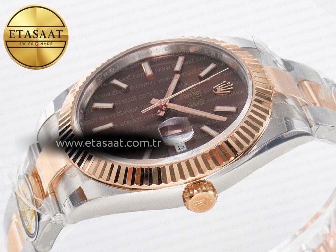 DateJust 41 126331 ARF 1:1 Best Edition 904L Steel Brown Dial on SS/RG Oyster Bracelet SH3235（Gain Weight） - Görsel 6