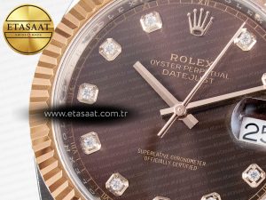 DateJust 41 126331 ARF 1:1 Best Edition 904L Steel Brown Diamonds Dial on SS/RG Jubilee Bracelet SH3235（Gain Weight） - Görsel 10