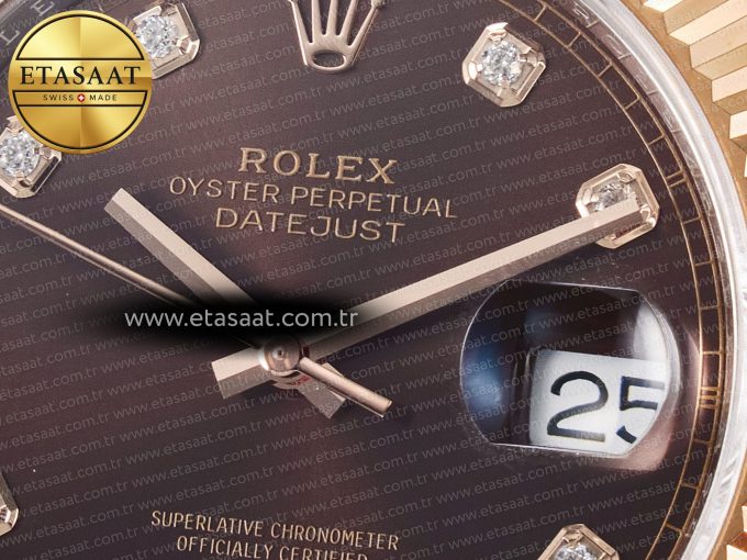 DateJust 41 126331 ARF 1:1 Best Edition 904L Steel Brown Diamonds Dial on SS/RG Jubilee Bracelet SH3235（Gain Weight） - Görsel 11