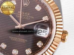 DateJust 41 126331 ARF 1:1 Best Edition 904L Steel Brown Diamonds Dial on SS/RG Jubilee Bracelet SH3235（Gain Weight） - Görsel 12
