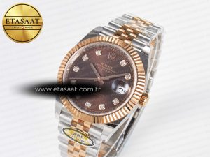 DateJust 41 126331 ARF 1:1 Best Edition 904L Steel Brown Diamonds Dial on SS/RG Jubilee Bracelet SH3235（Gain Weight） - Görsel 2