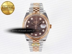 DateJust 41 126331 ARF 1:1 Best Edition 904L Steel Brown Diamonds Dial on SS/RG Jubilee Bracelet SH3235（Gain Weight） - Görsel 3