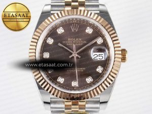 DateJust 41 126331 ARF 1:1 Best Edition 904L Steel Brown Diamonds Dial on SS/RG Jubilee Bracelet SH3235（Gain Weight） - Görsel 4