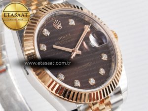 DateJust 41 126331 ARF 1:1 Best Edition 904L Steel Brown Diamonds Dial on SS/RG Jubilee Bracelet SH3235（Gain Weight） - Görsel 5