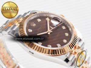 DateJust 41 126331 ARF 1:1 Best Edition 904L Steel Brown Diamonds Dial on SS/RG Jubilee Bracelet SH3235（Gain Weight） - Görsel 7