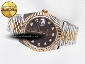 DateJust 41 126331 ARF 1:1 Best Edition 904L Steel Brown Diamonds Dial on SS/RG Jubilee Bracelet SH3235（Gain Weight） - Görsel 9