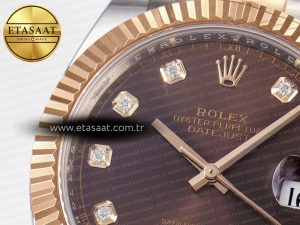 DateJust 41 126331 ARF 1:1 Best Edition 904L Steel Brown Diamonds Dial on SS/RG Oyster Bracelet SH3235（Gain Weight） - Görsel 10