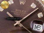 DateJust 41 126331 ARF 1:1 Best Edition 904L Steel Brown Diamonds Dial on SS/RG Oyster Bracelet SH3235（Gain Weight） - Görsel 11