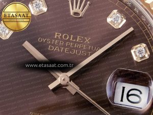 DateJust 41 126331 ARF 1:1 Best Edition 904L Steel Brown Diamonds Dial on SS/RG Oyster Bracelet SH3235（Gain Weight） - Görsel 11