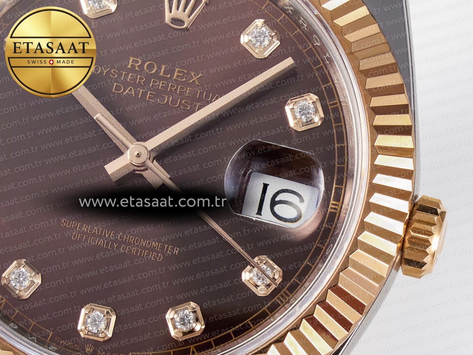 DateJust 41 126331 ARF 1:1 Best Edition 904L Steel Brown Diamonds Dial on SS/RG Oyster Bracelet SH3235（Gain Weight） - Görsel 12
