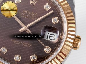 DateJust 41 126331 ARF 1:1 Best Edition 904L Steel Brown Diamonds Dial on SS/RG Oyster Bracelet SH3235（Gain Weight） - Görsel 12