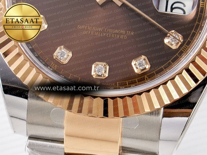 DateJust 41 126331 ARF 1:1 Best Edition 904L Steel Brown Diamonds Dial on SS/RG Oyster Bracelet SH3235（Gain Weight） - Görsel 13