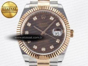 DateJust 41 126331 ARF 1:1 Best Edition 904L Steel Brown Diamonds Dial on SS/RG Oyster Bracelet SH3235（Gain Weight） - Görsel 4