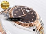 DateJust 41 126331 ARF 1:1 Best Edition 904L Steel Brown Diamonds Dial on SS/RG Oyster Bracelet SH3235（Gain Weight） - Görsel 7
